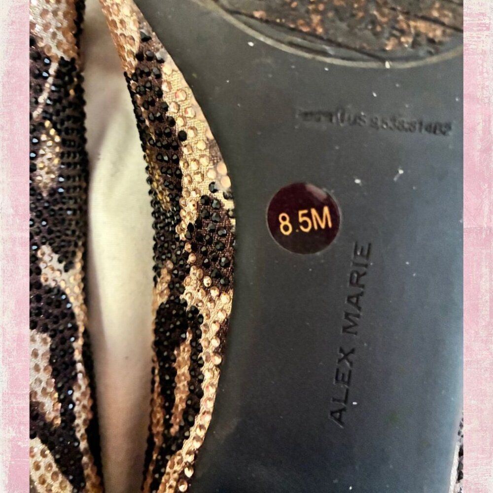 Alex Marie Flats Size 8.5 Women’s Embellished Animal Print Slip-On - Picture 5 of 6